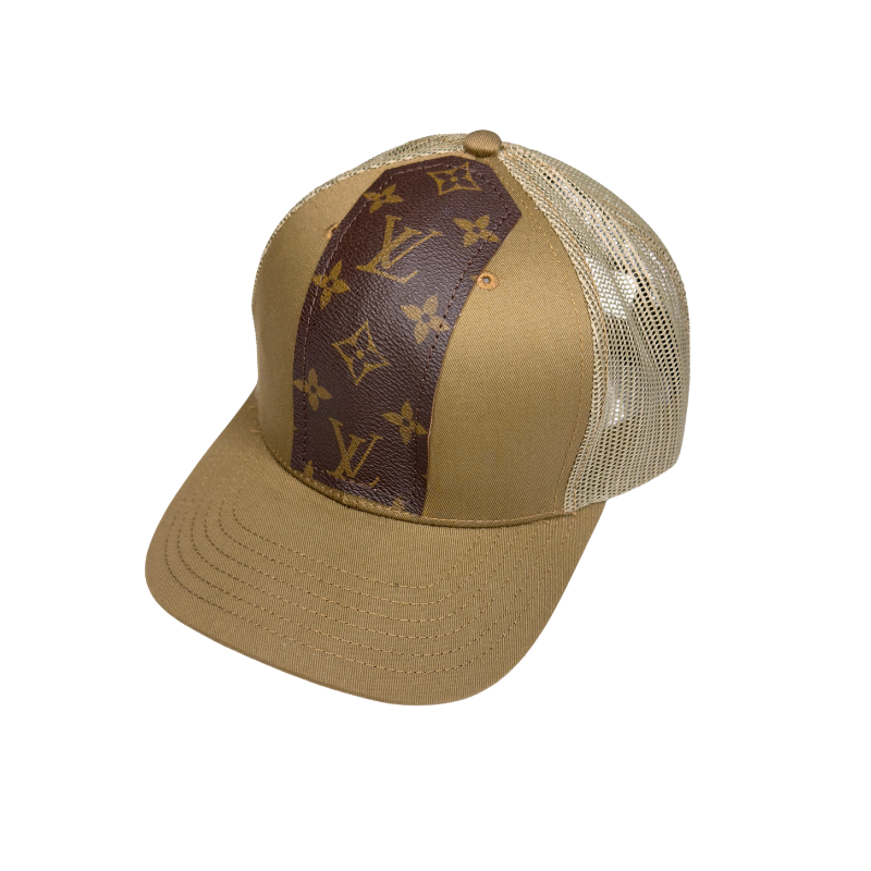 Couture Cap Trucker Hat In Upcycled LV, Gucci