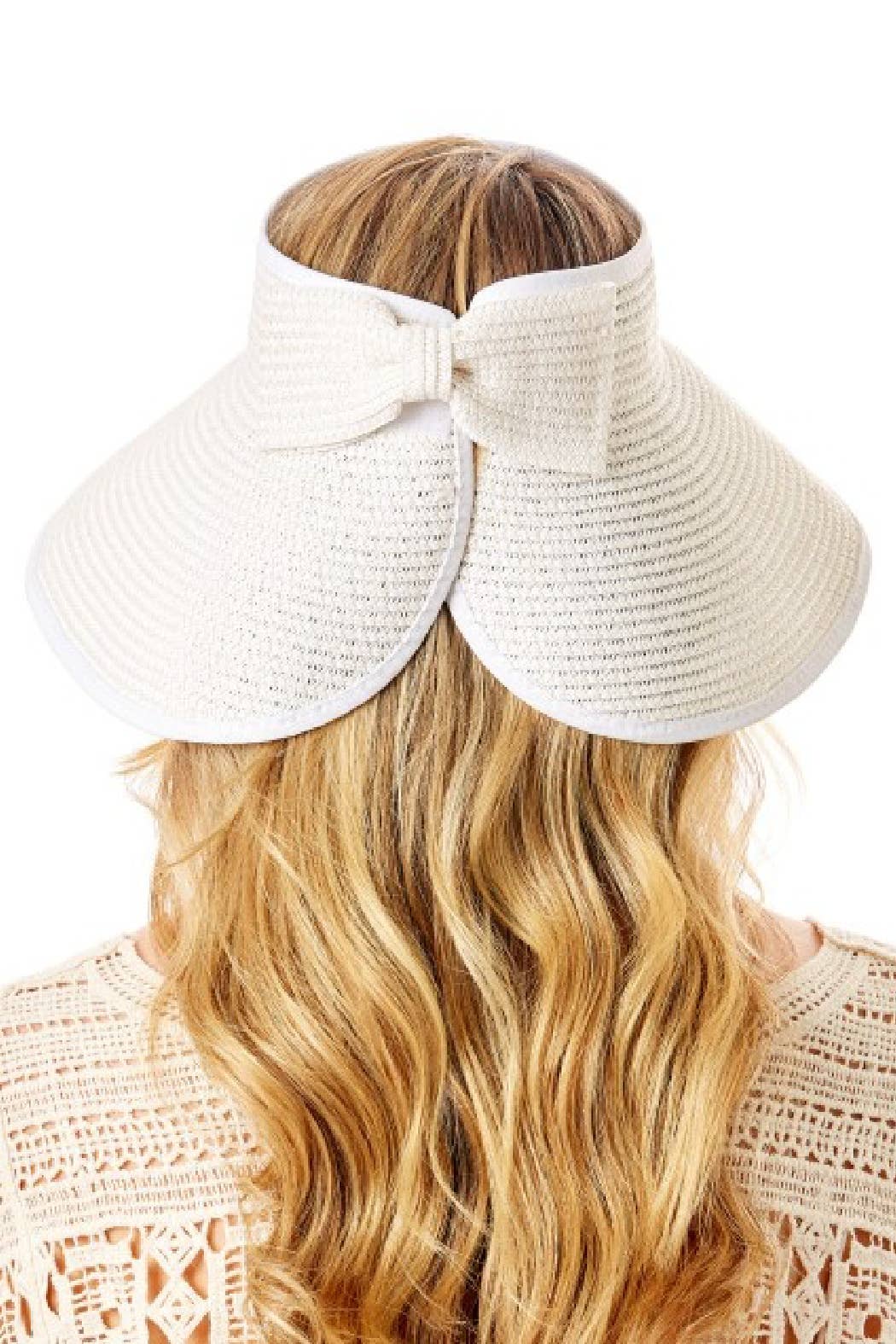 Upcycled LV Rollable Packable Straw Visor