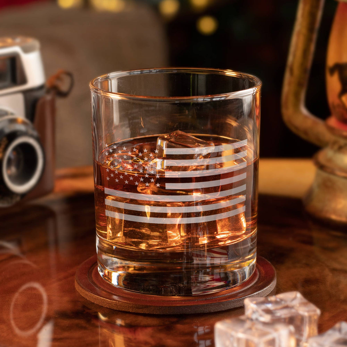 American Flag Whiskey Glass