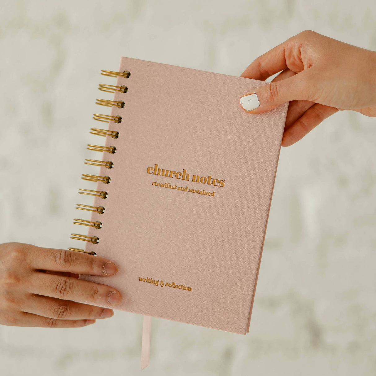 Church Notes Journal- White Spiral Linen- Christian Notebook