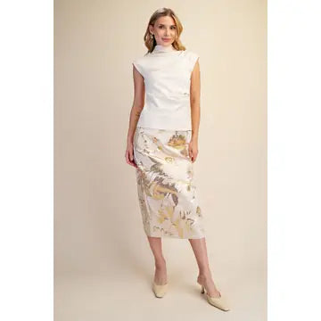 T9538 Mock Neck Cap Top