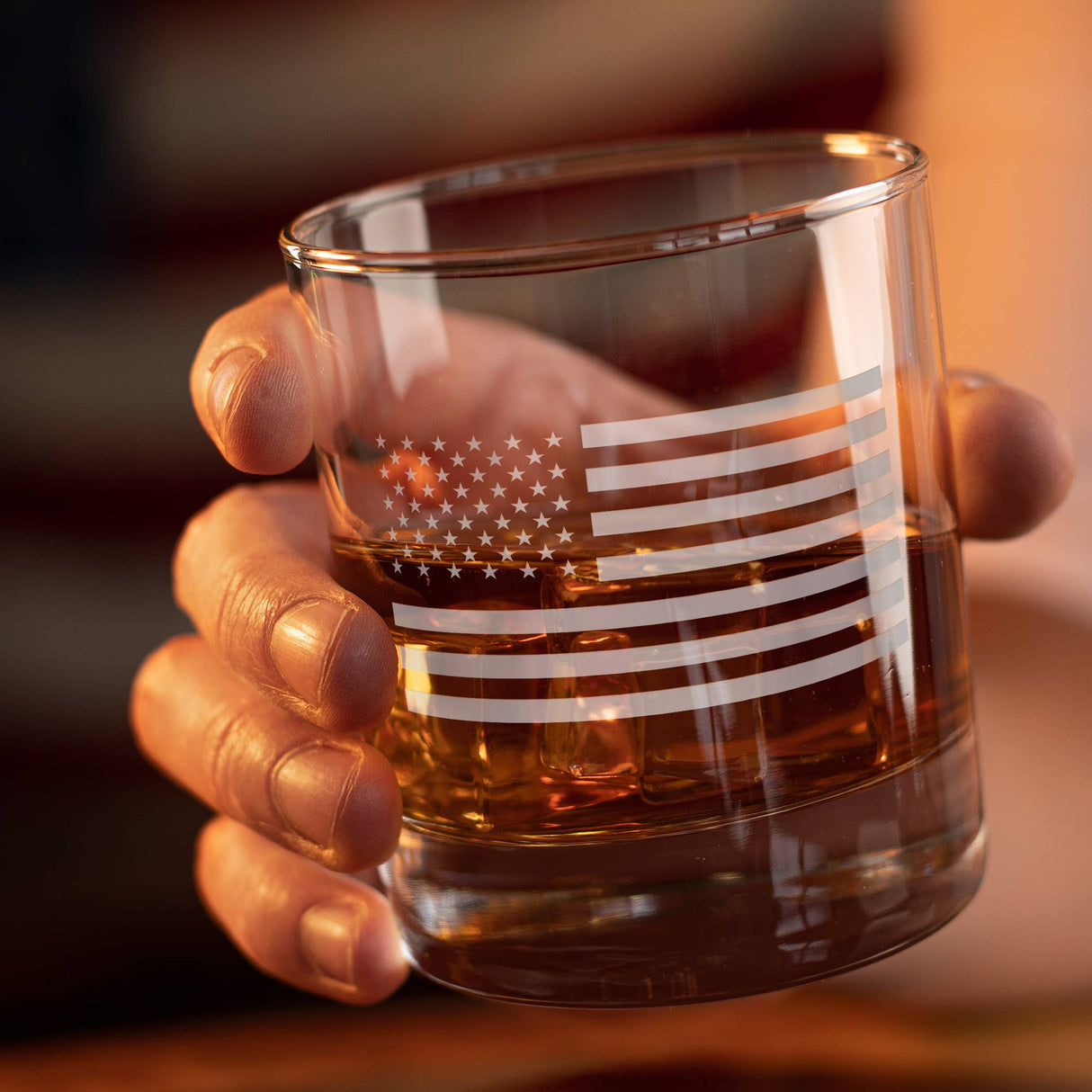 American Flag Whiskey Glass