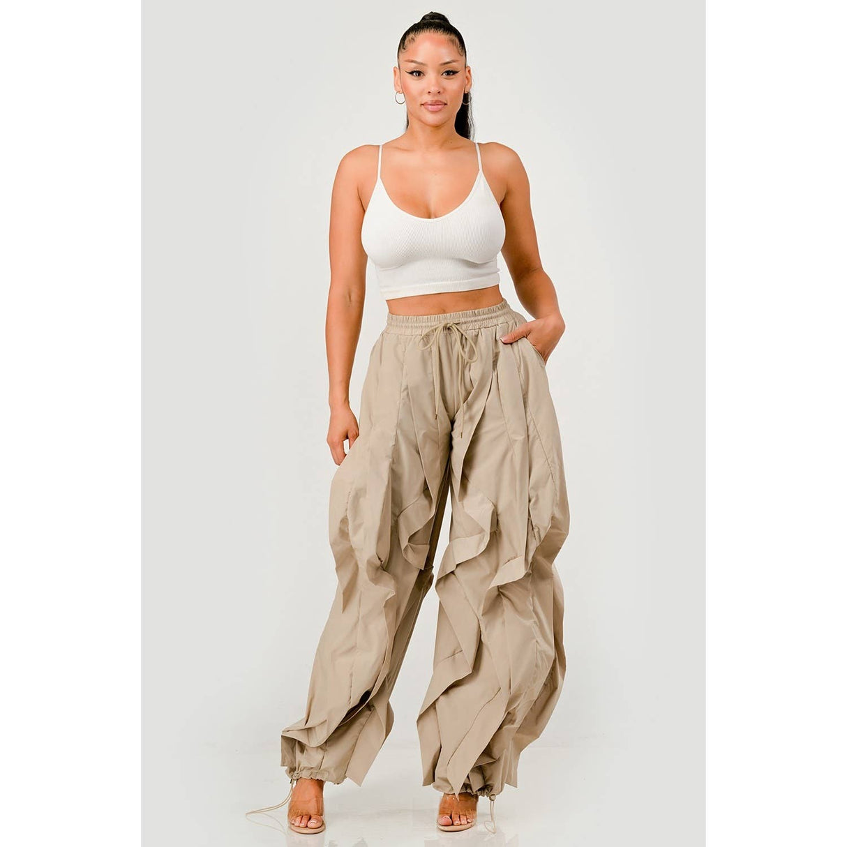 Ruffle Detail Drawstring Pant