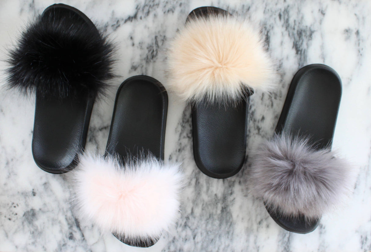Faux Fur Slides