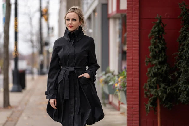 11664 Black Bubble Coat Dress