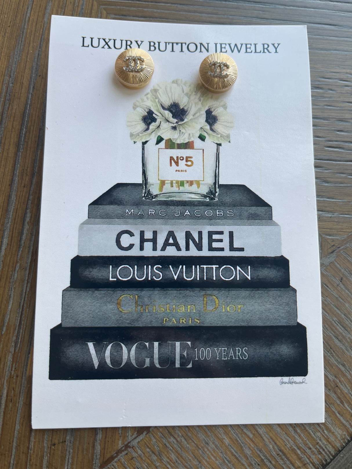 21A POST GOLD CRYSTAL EARRINGS