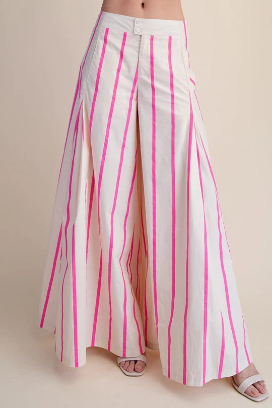 P9126 High Waist Wide-Leg Stripe Pants