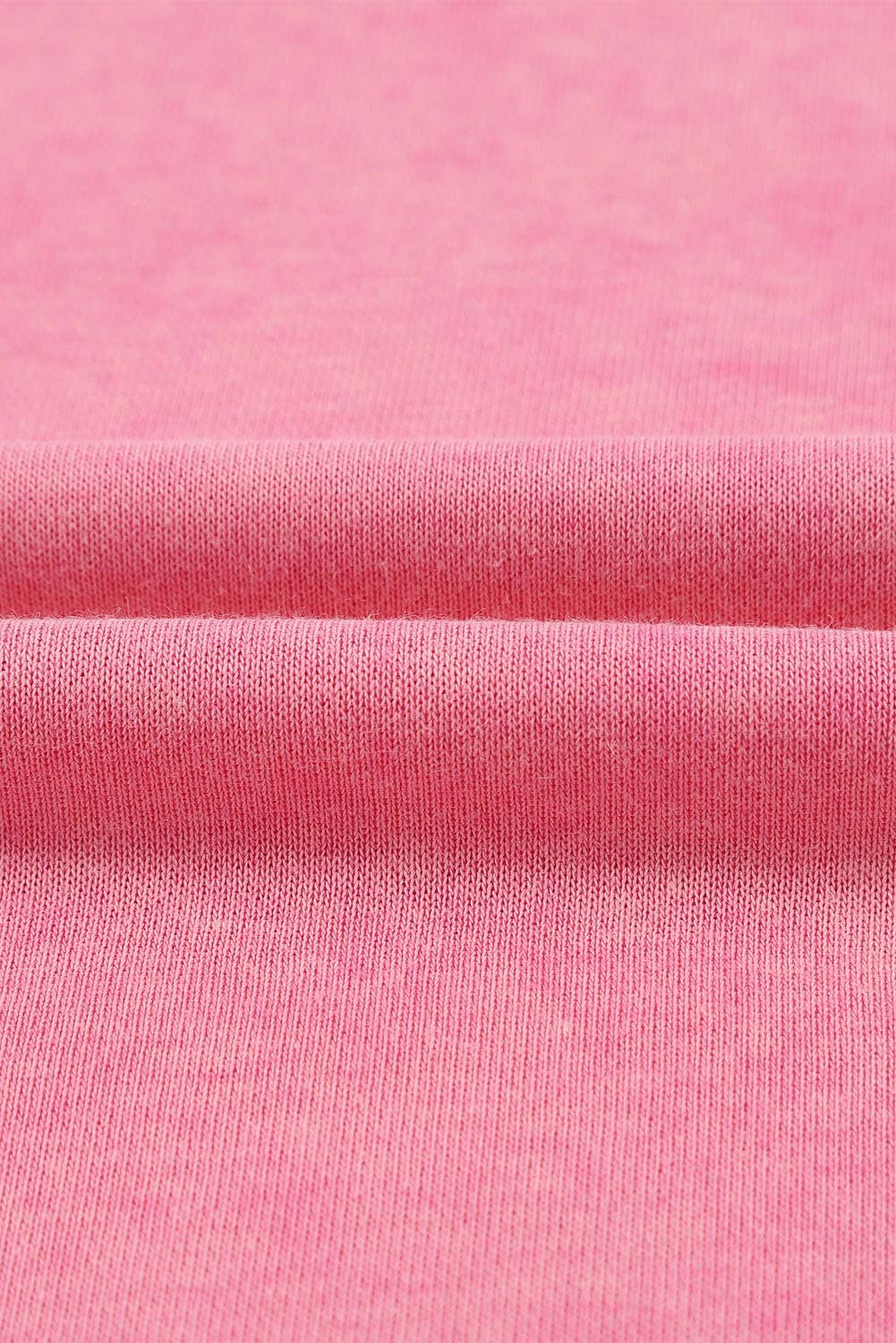 Pink Drop Shoulder Ribbed Trim Oversized Sweatshirt: Pink / M / 75%Polyester+25%Cotton