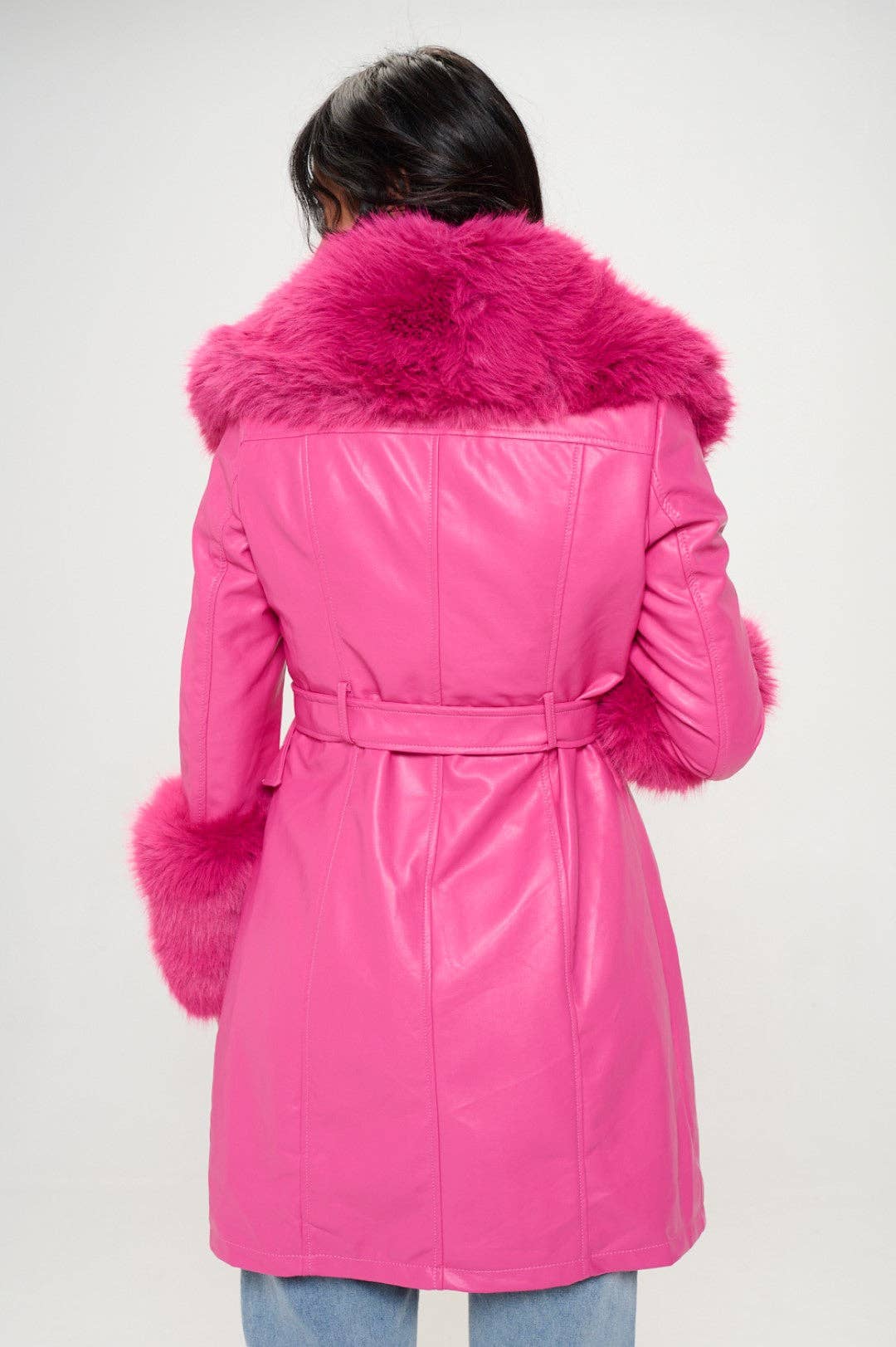 L414L1: Emberlong Vegan Leather Coat
