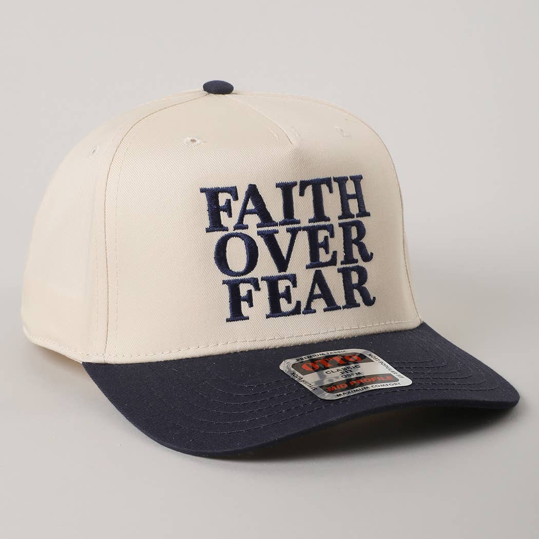 FAITH OVER FEAR Embroidered Trucker Hat