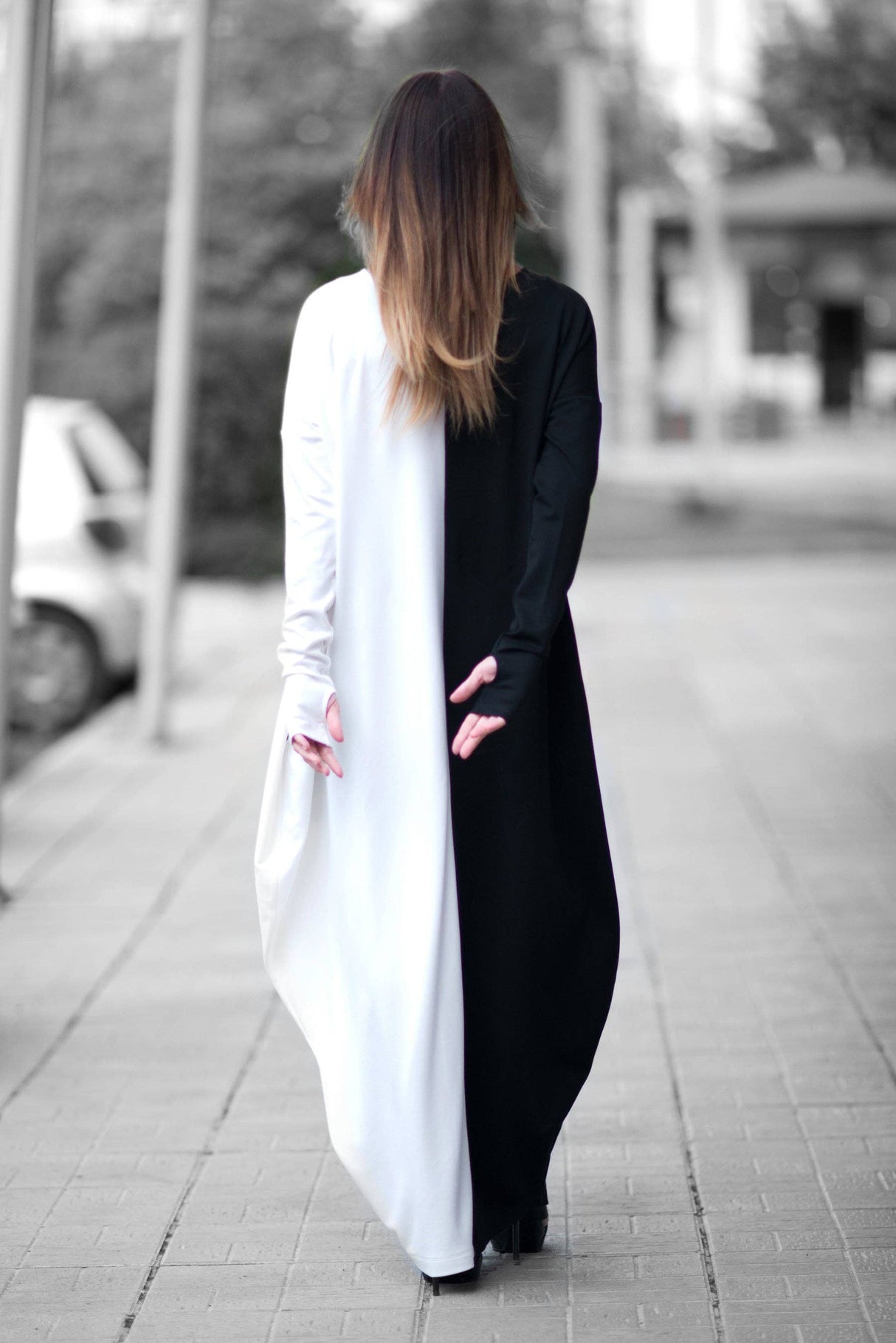Black and White Cotton Dress WENDY