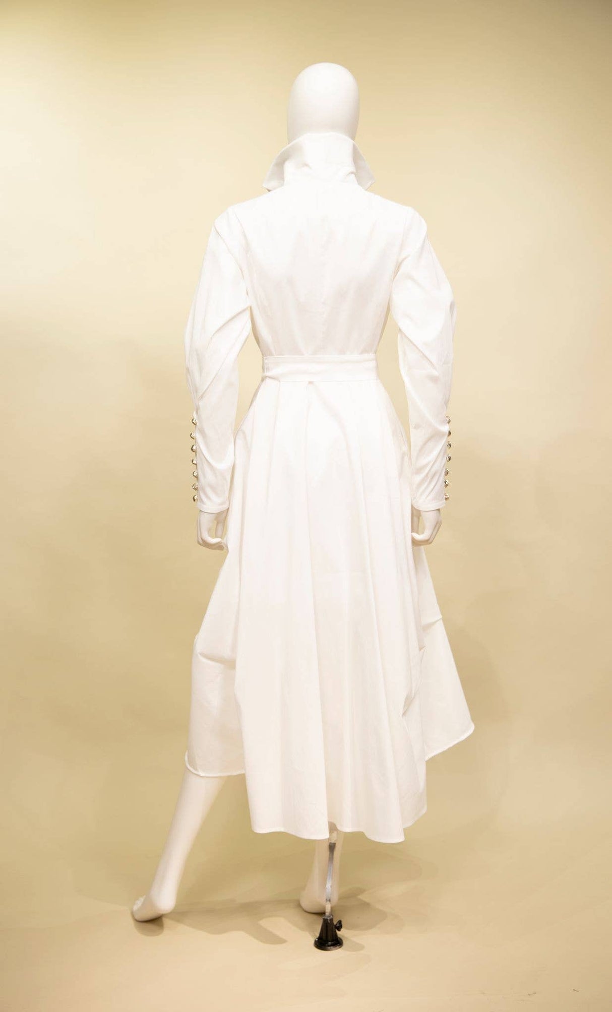 Stretch Dupioni Sculptural Zip Pleats Dress - F23011