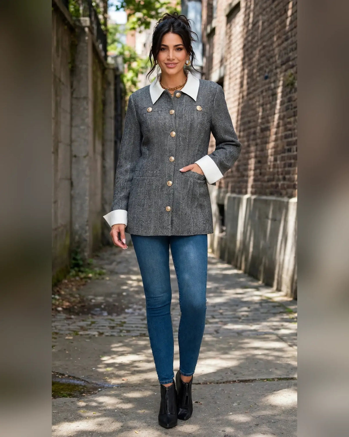 CLAWJ0047: Cambridge Scholar Herringbone Coat