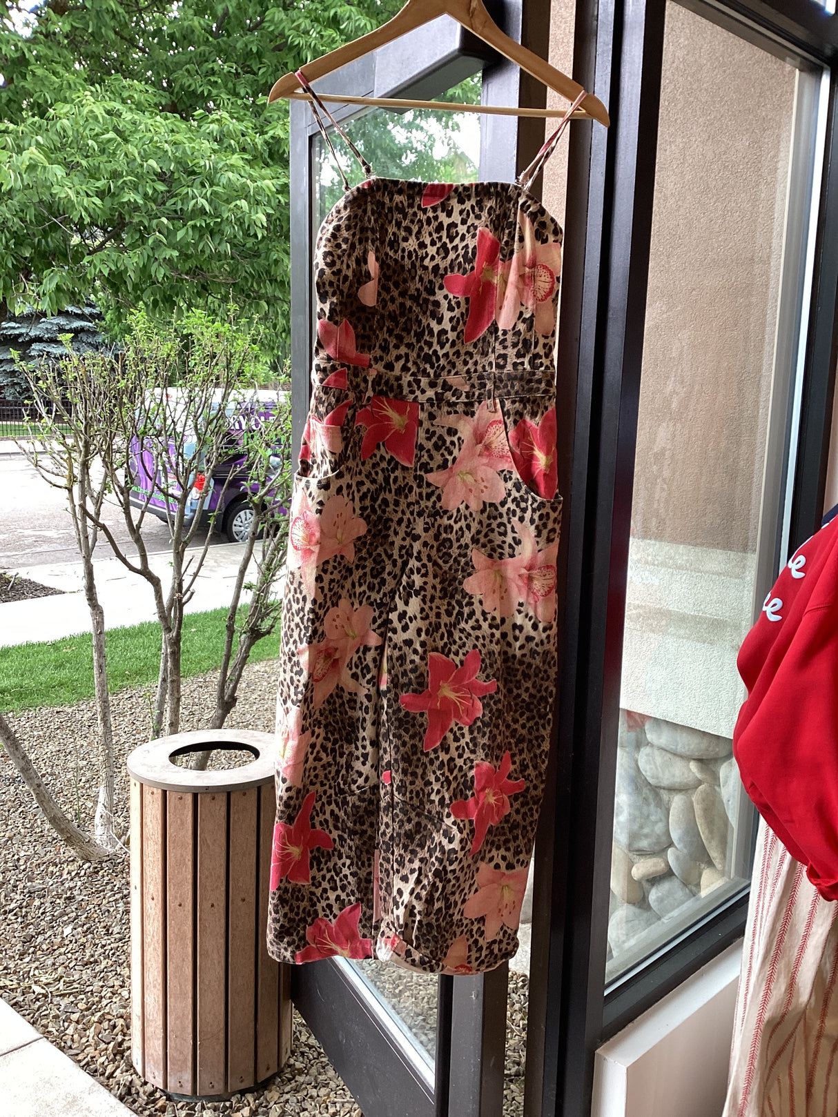DR42223E Leopard Floral Romper