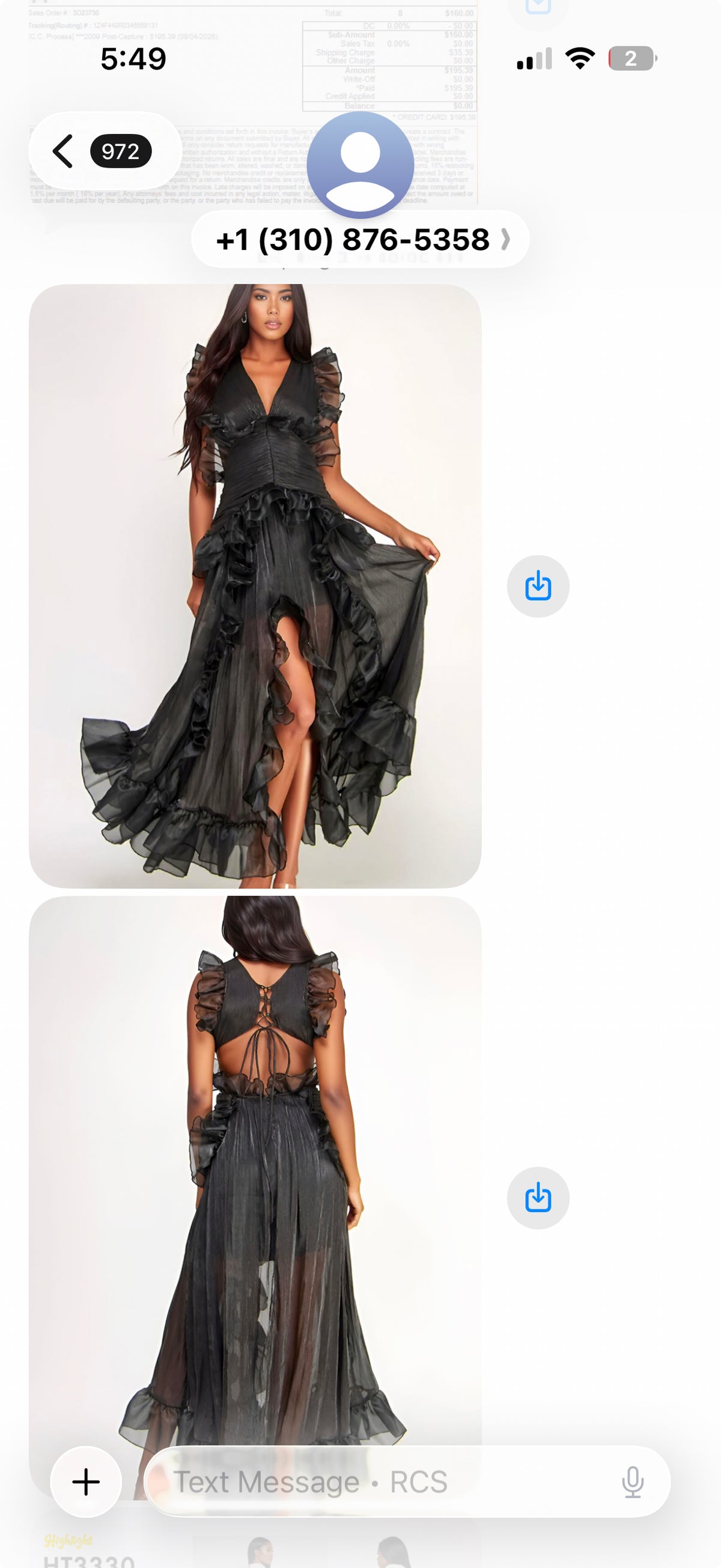 HD2877 All Over Ruffle High Low Dress