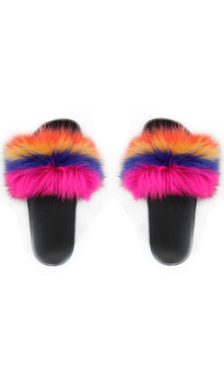 Faux Fur Slides
