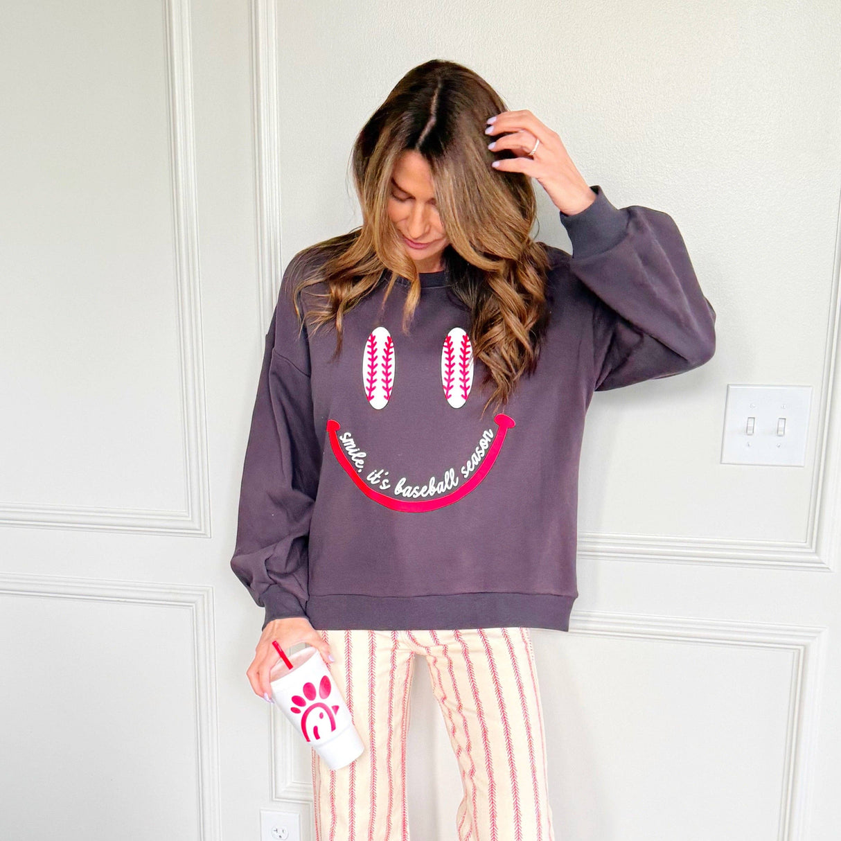 Smile, It's Baseball Season P&P Sweatshirt
