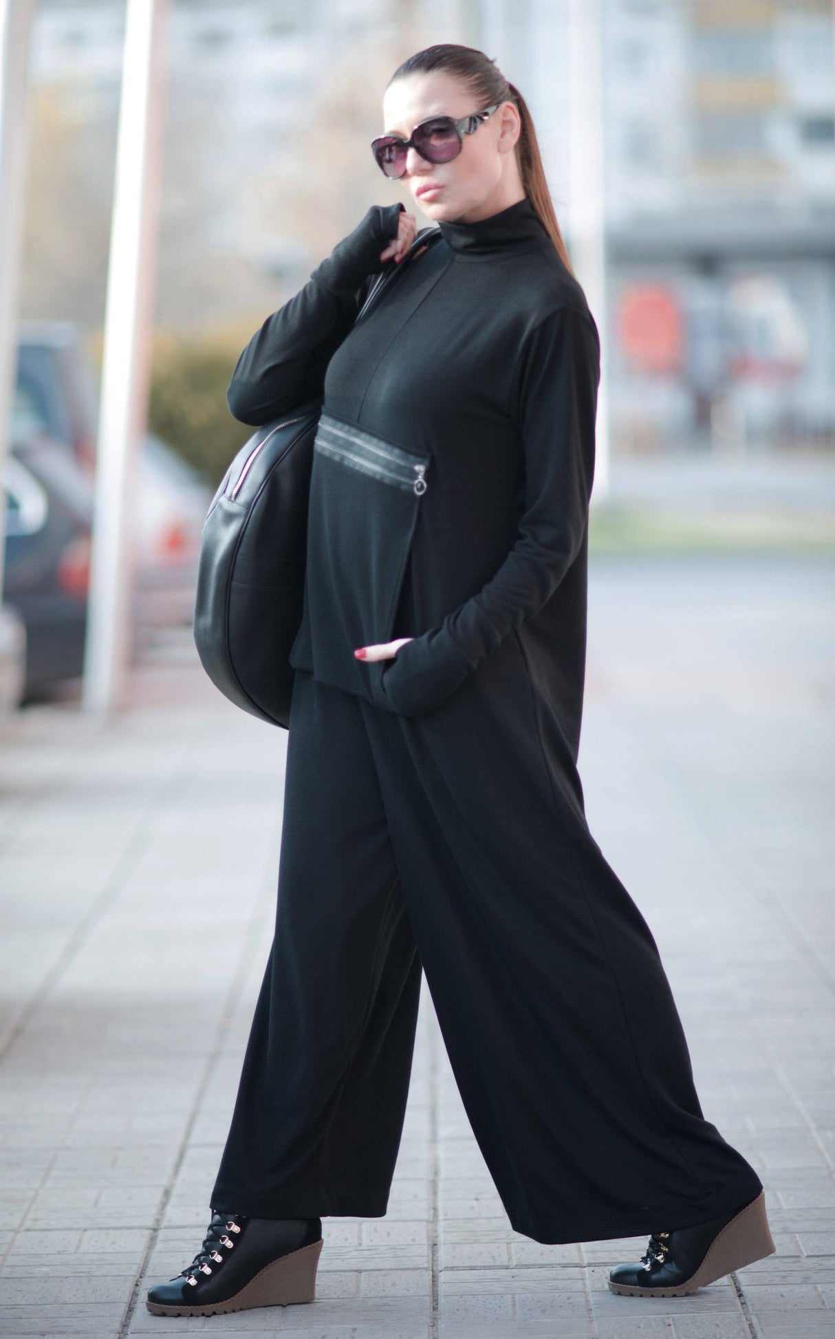 Cotton Turtleneck Jumpsuit OLIVIA