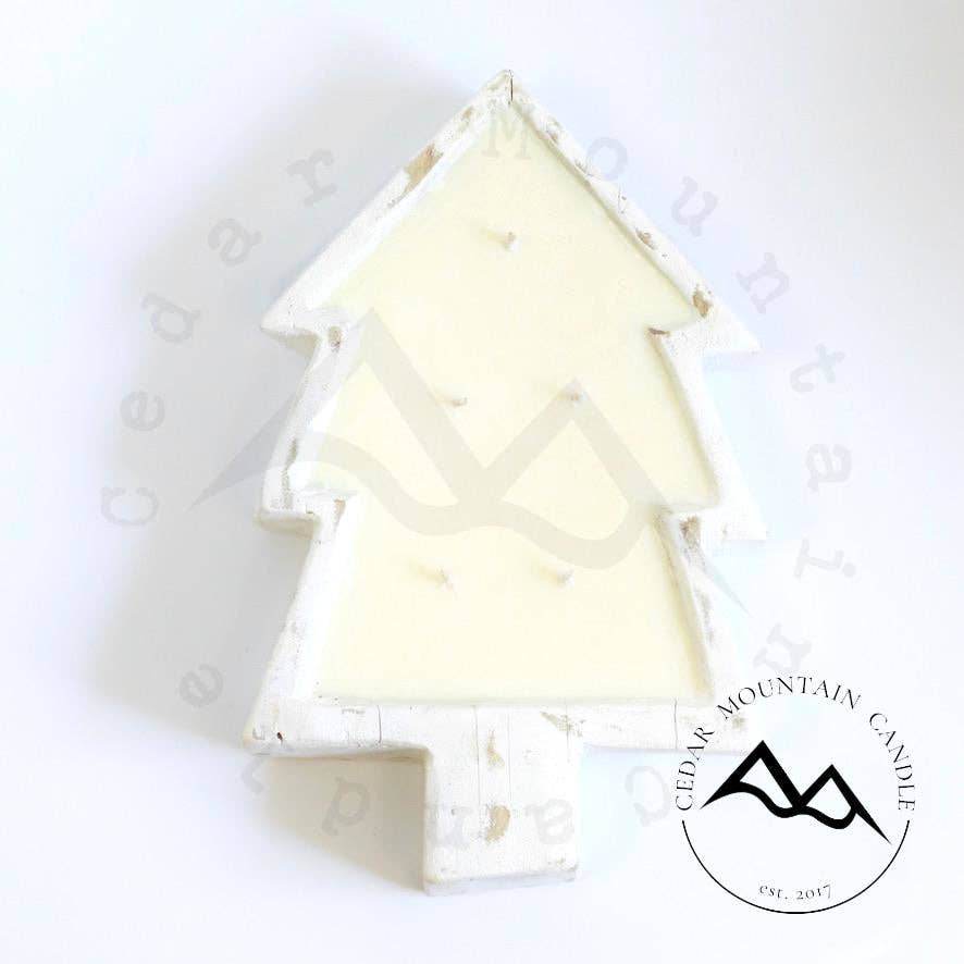 White Wood Tree Bowl Candle - Winter Wine