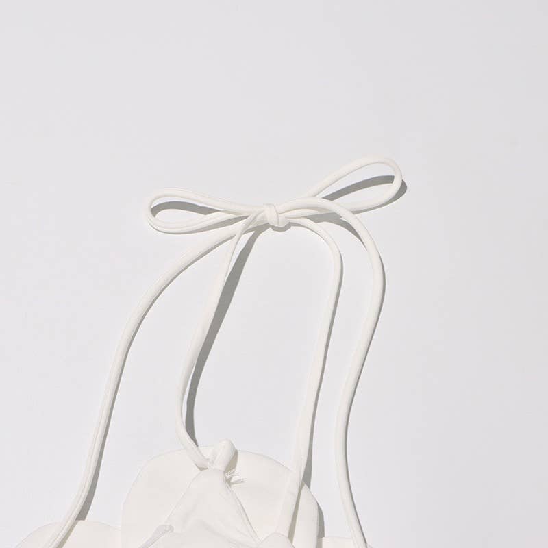 DR575Y Elegant 3D Floral Tube Top Short Summer Dress