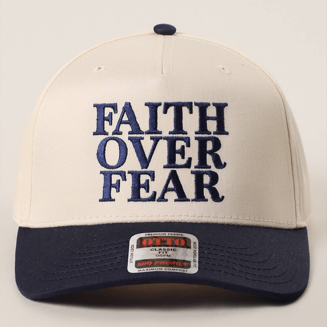FAITH OVER FEAR Embroidered Trucker Hat