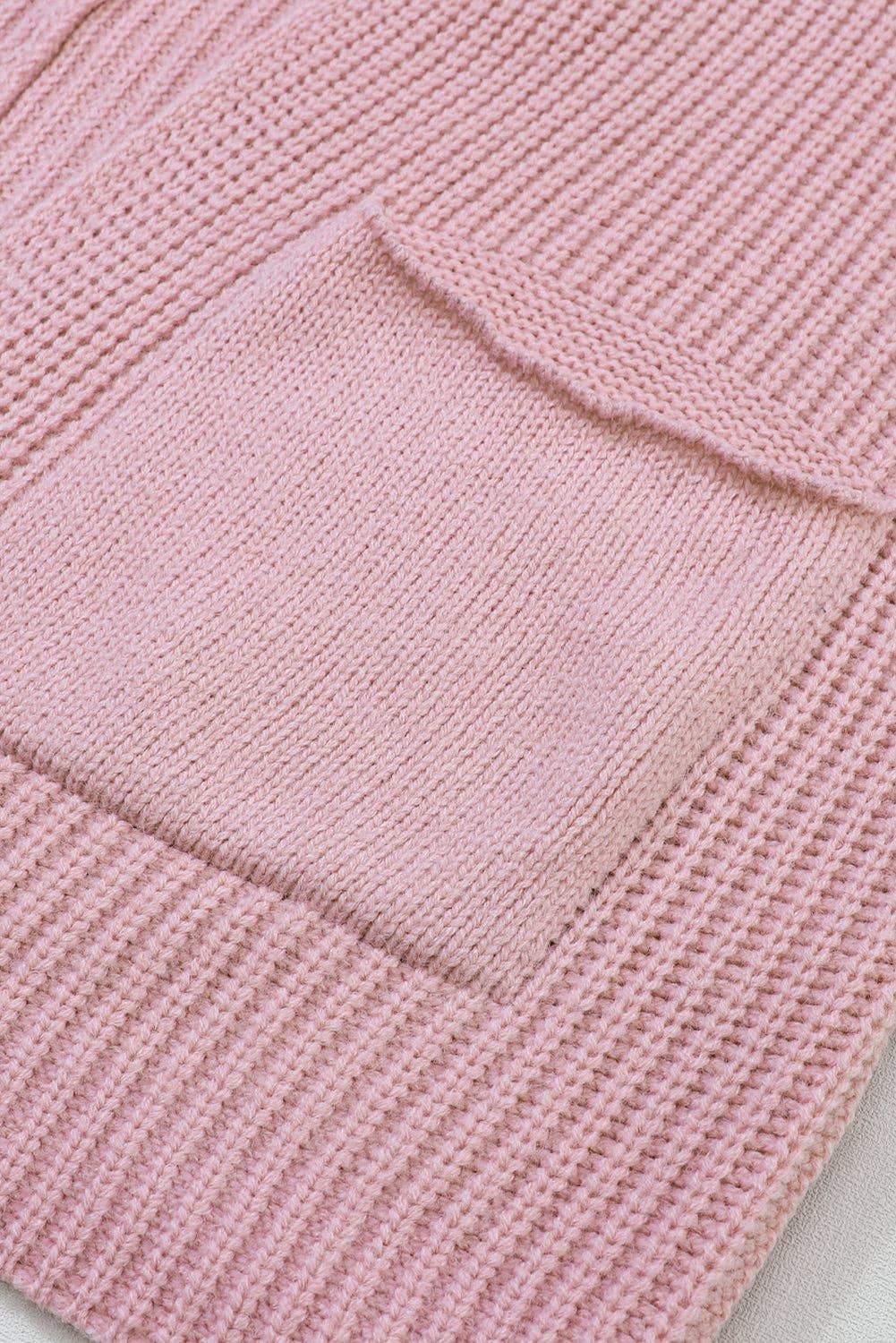 Pink Oversized Fold Over Sleeve Sweater Cardigan: Pink 65%Acrylic+35%Polyester