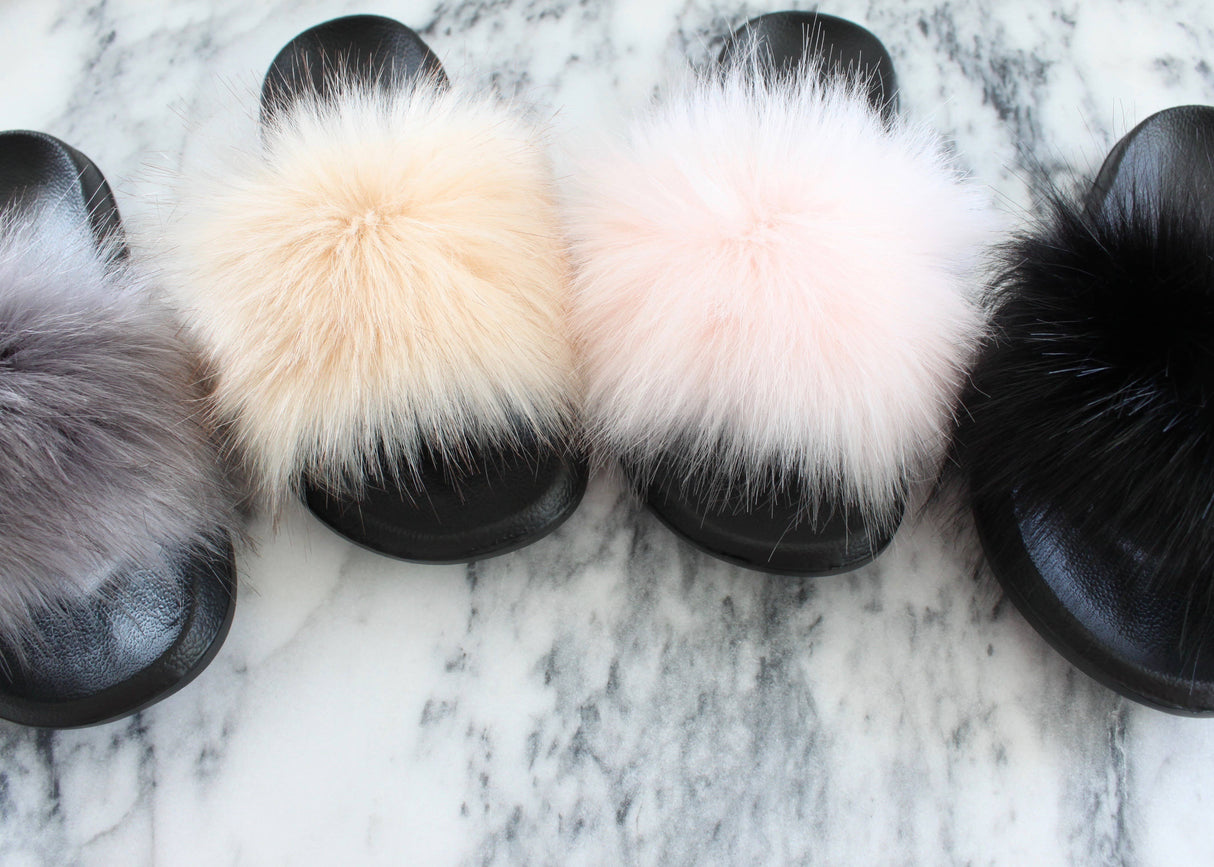 Faux Fur Slides