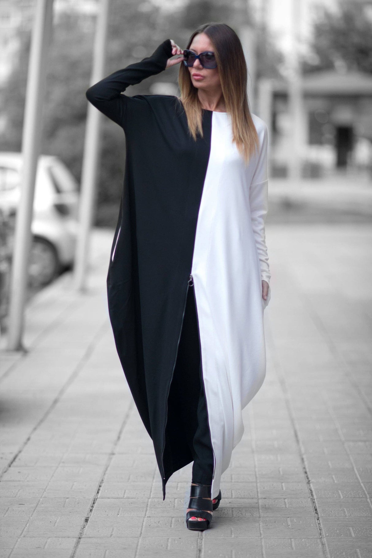 Black and White Cotton Dress WENDY