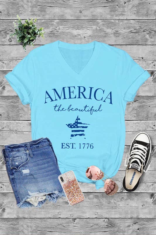 Unisex Short Sleeve V Neck T-Shirt