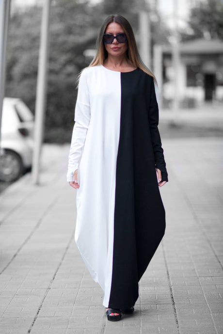 Black and White Cotton Dress WENDY