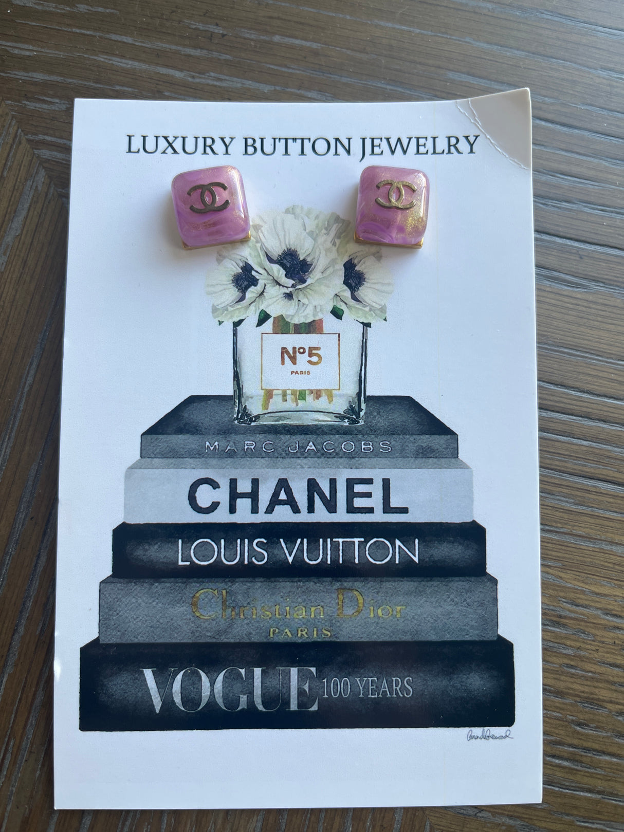 21B SQUARE PURPLE/GOLD EARRINGS