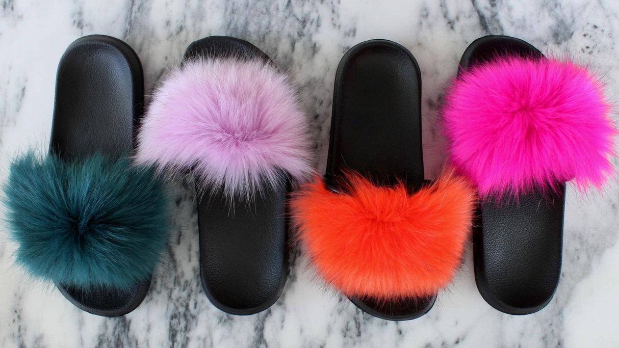 Faux Fur Slides