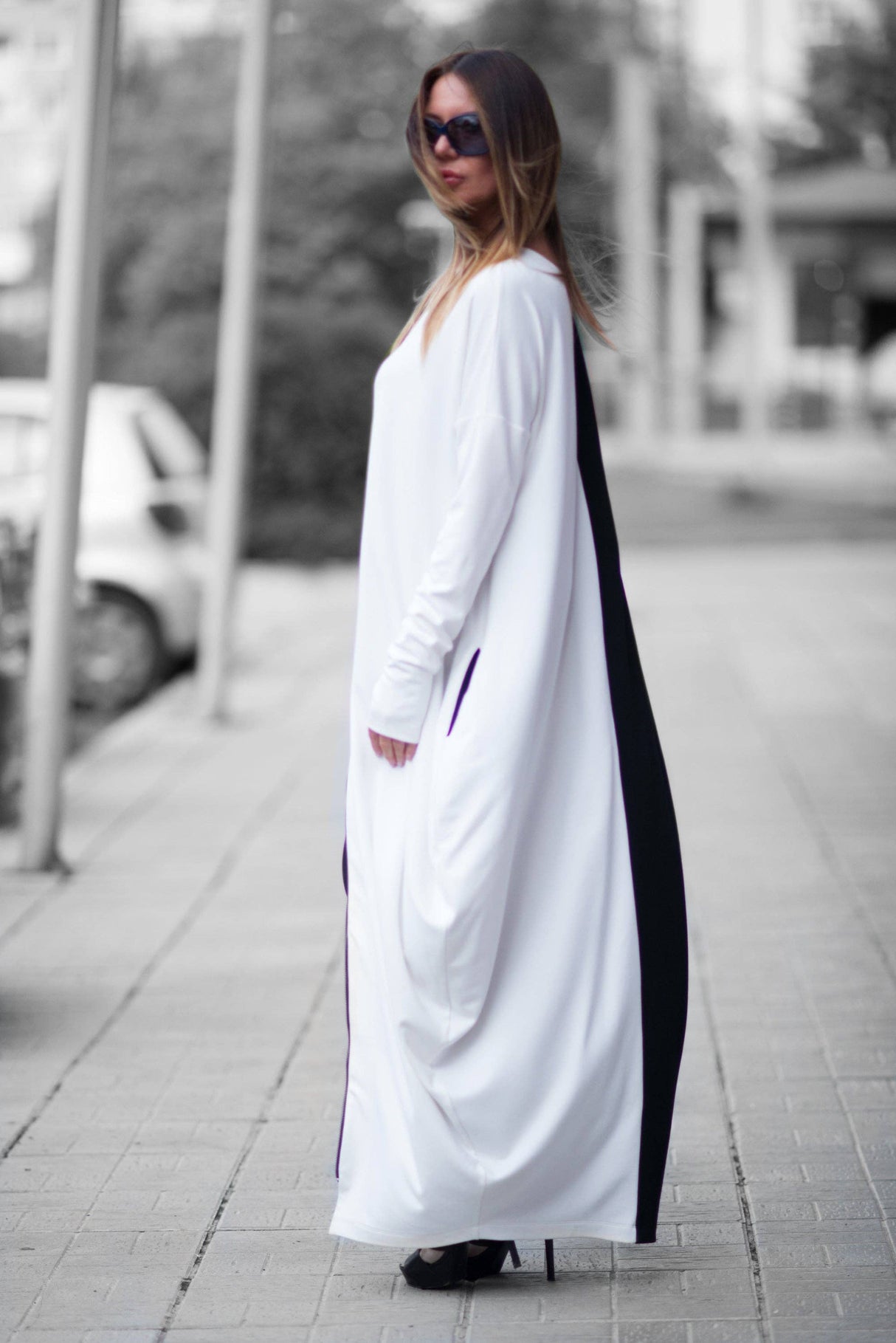 Black and White Cotton Dress WENDY