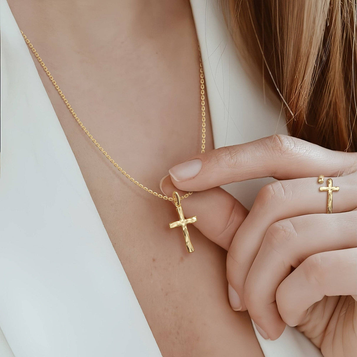 Liquid Cross Necklace
