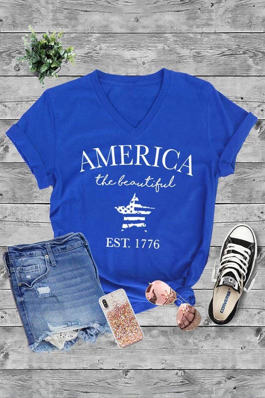 Unisex Short Sleeve V Neck T-Shirt