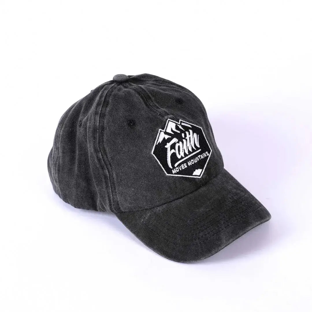 Hat -  Gray - "Faith Moves Mountains"
