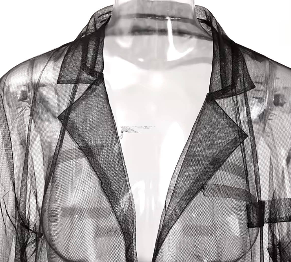 Semi Sheer Tulle Topper