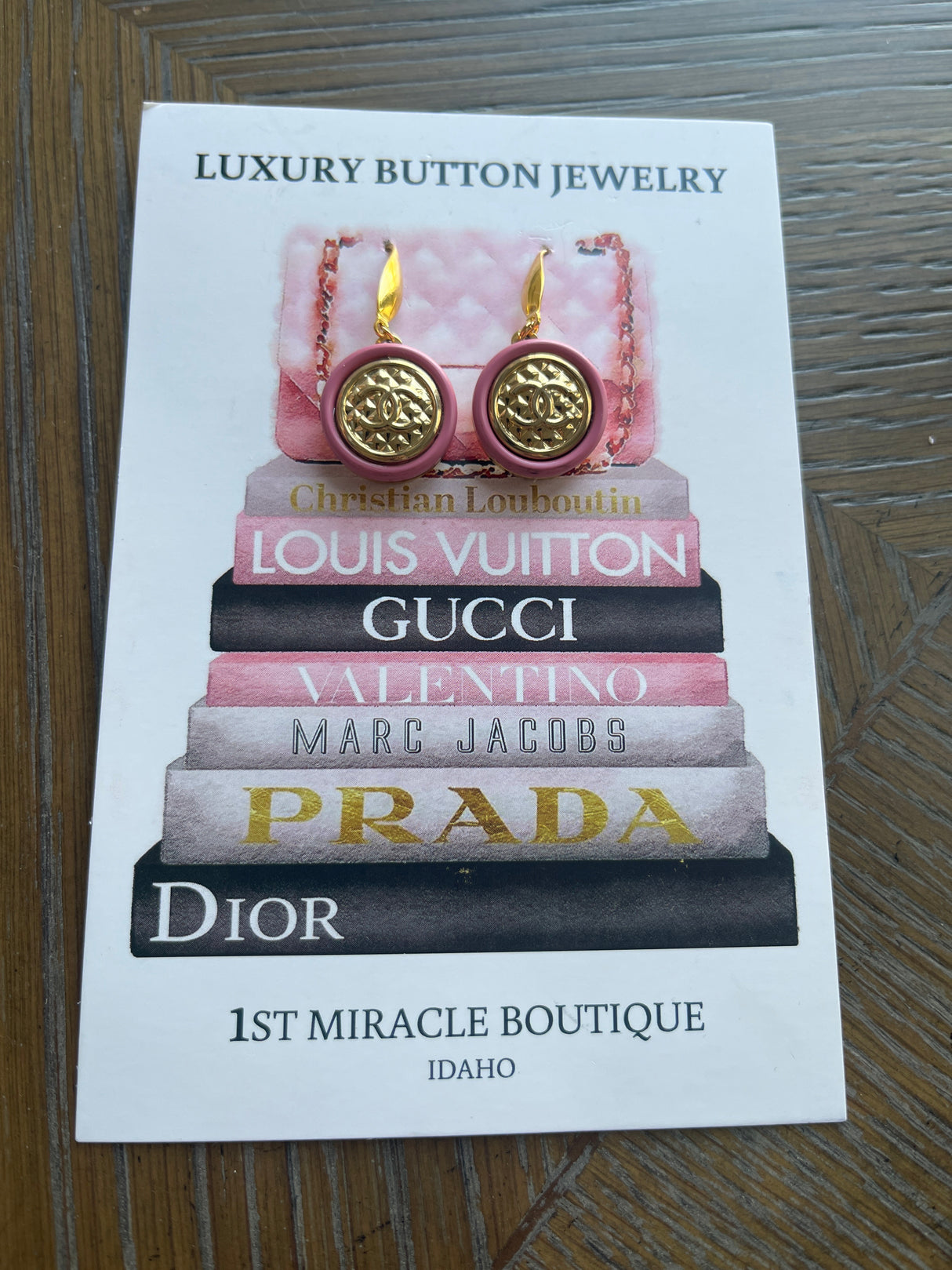 21U DANGLE PINK/GOLD EARRINGS