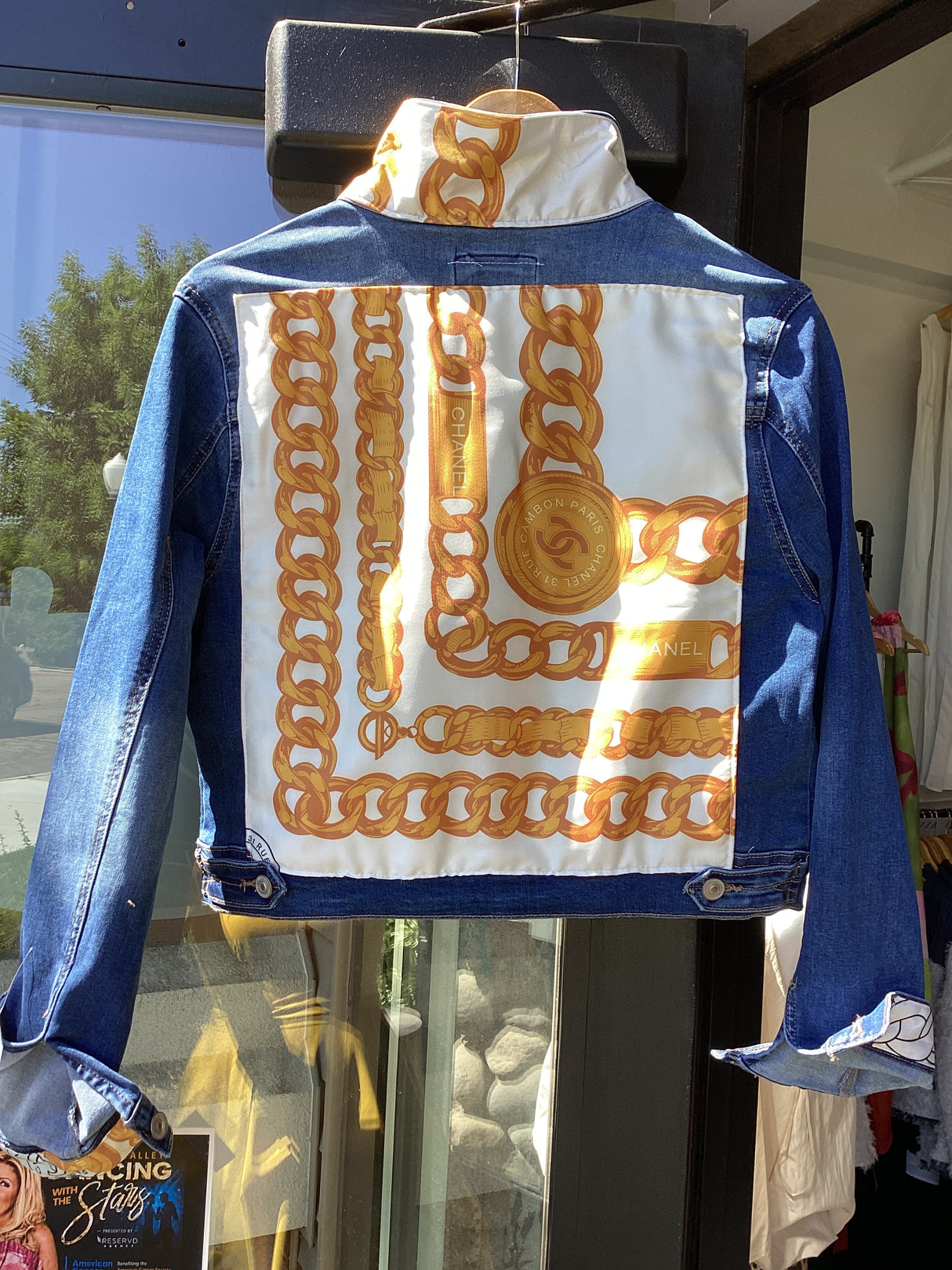 Luxury Denim Chanel with Orange Chain