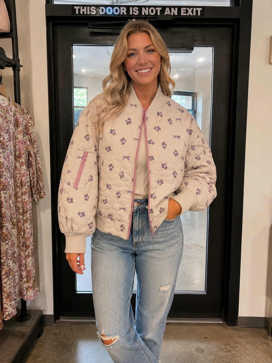 NJ90411 - Floral Bomber Jacket