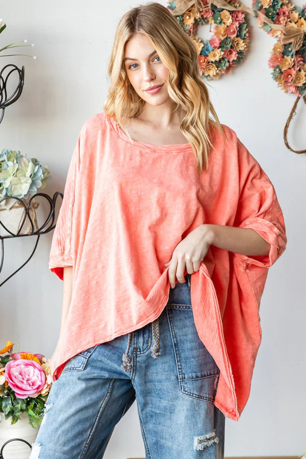 ET1613 WASHED TWIST BAND TOP