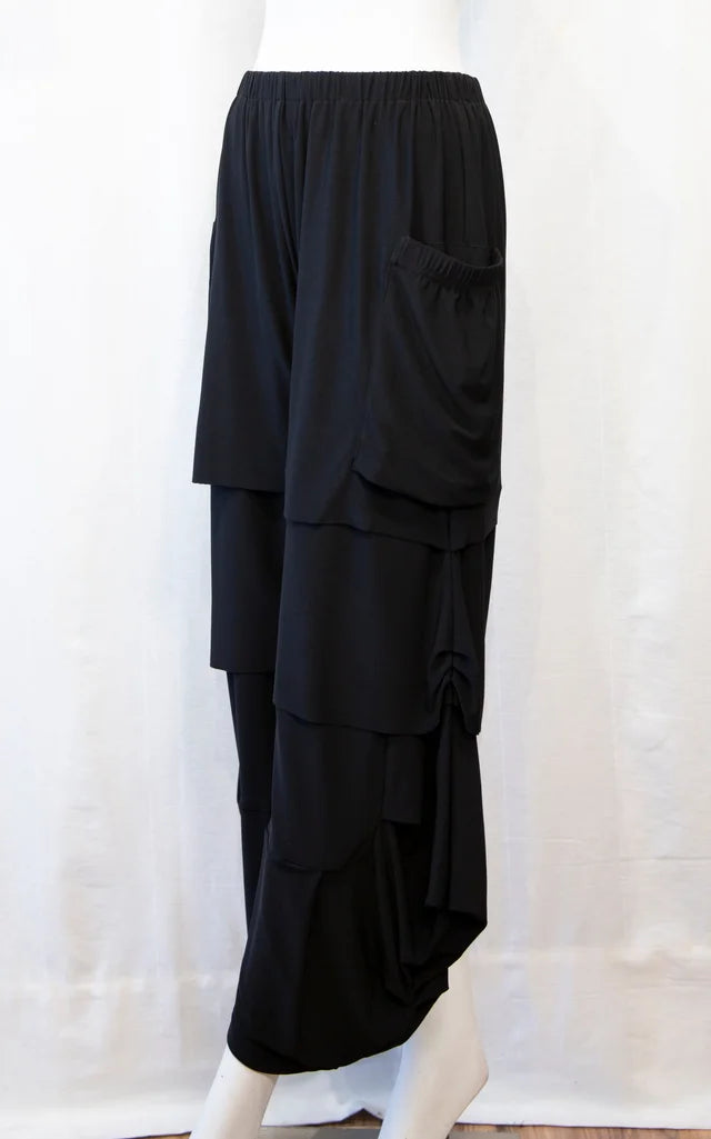F19086 BLK M Knit Layer Pants
