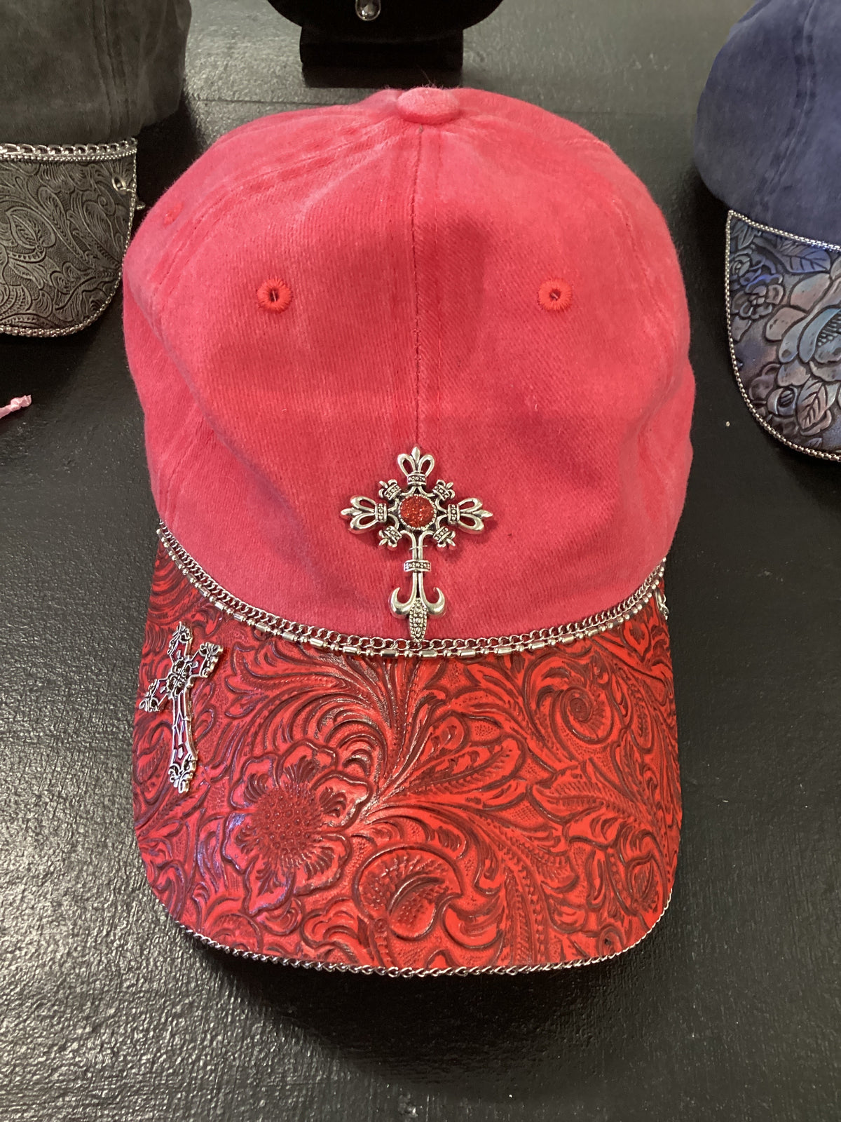 3. Red with Cross Cap
