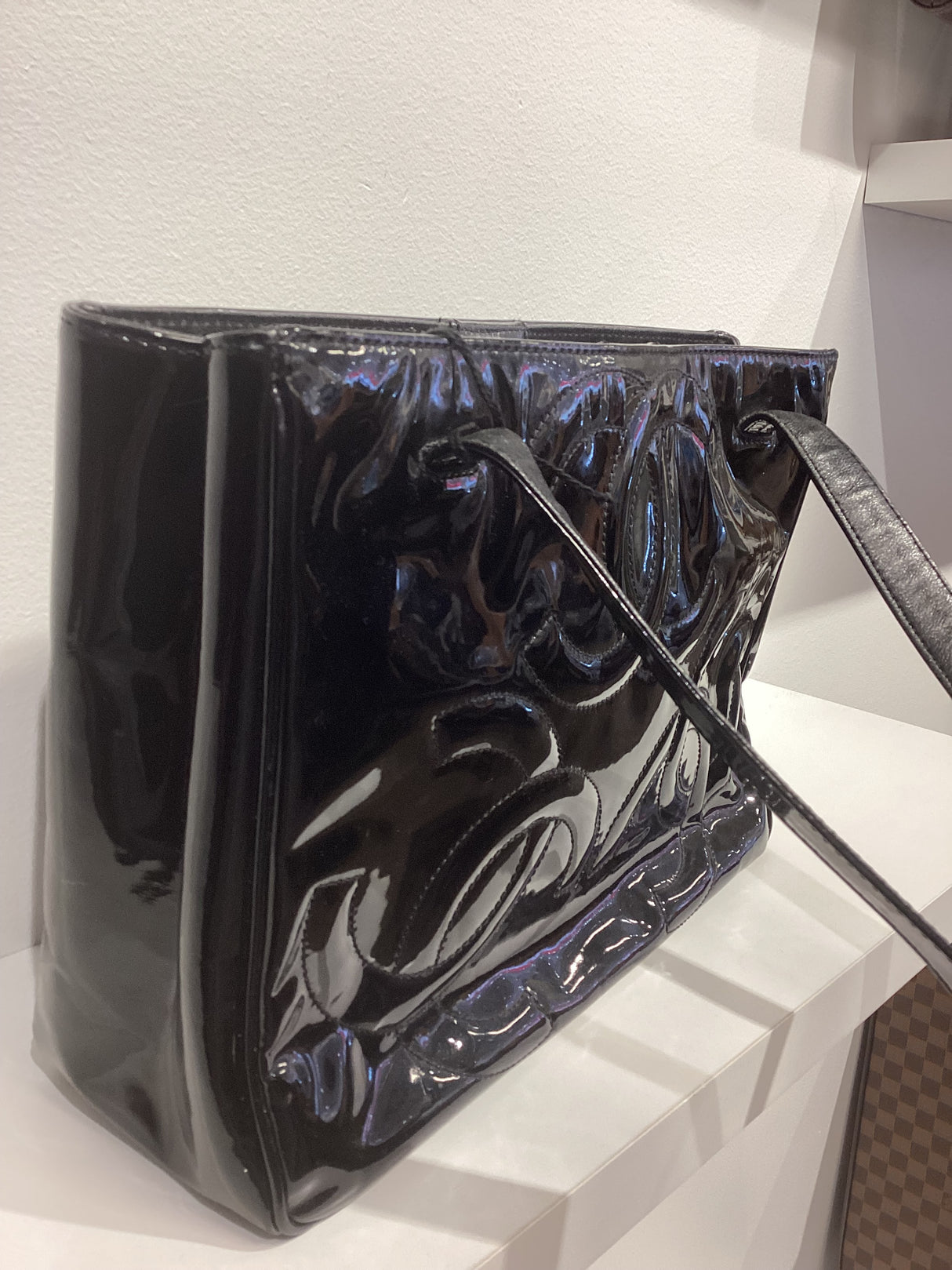 Black Patent Leather Tote