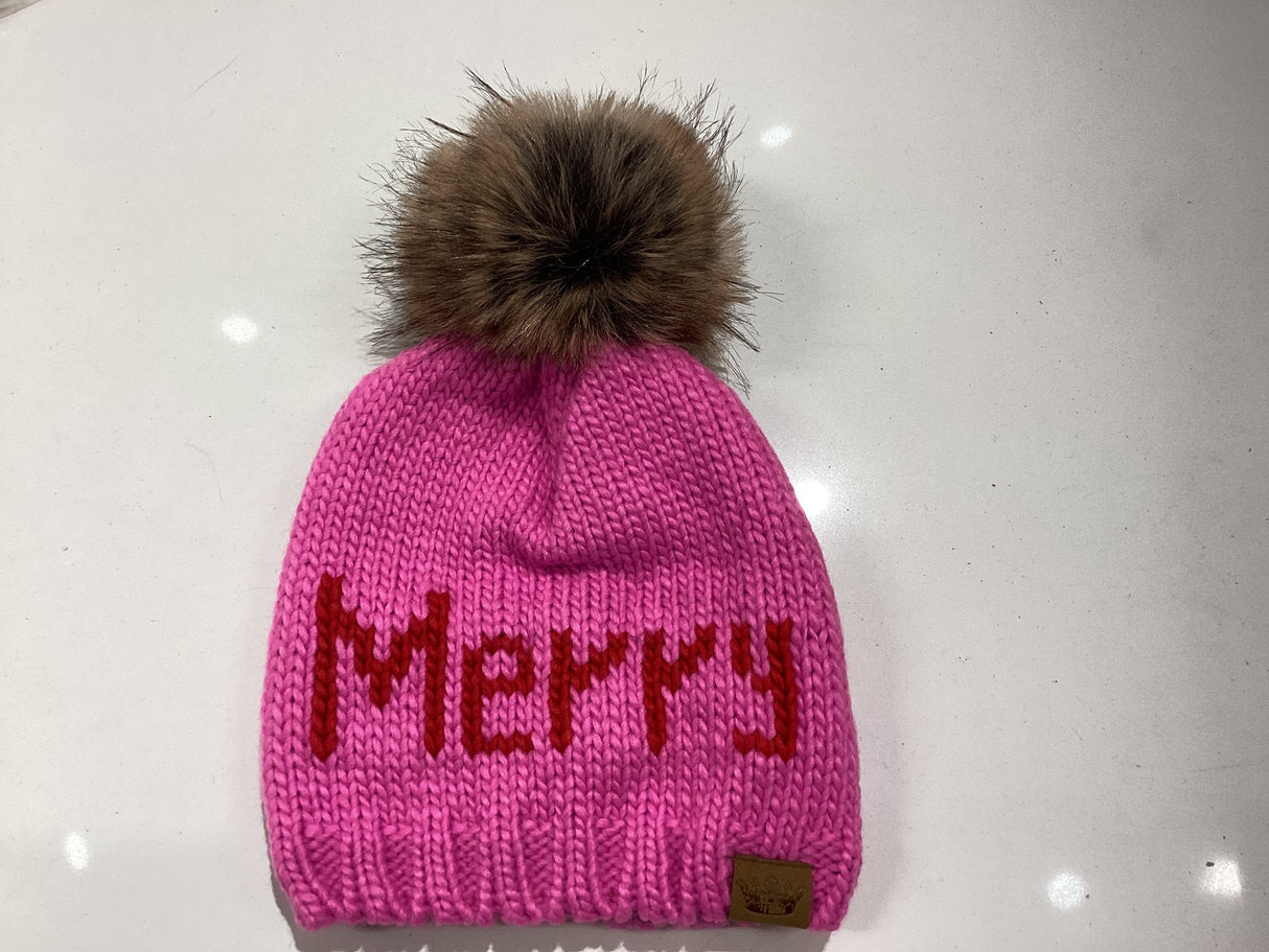 H-762 Pink Merry Pom Hat