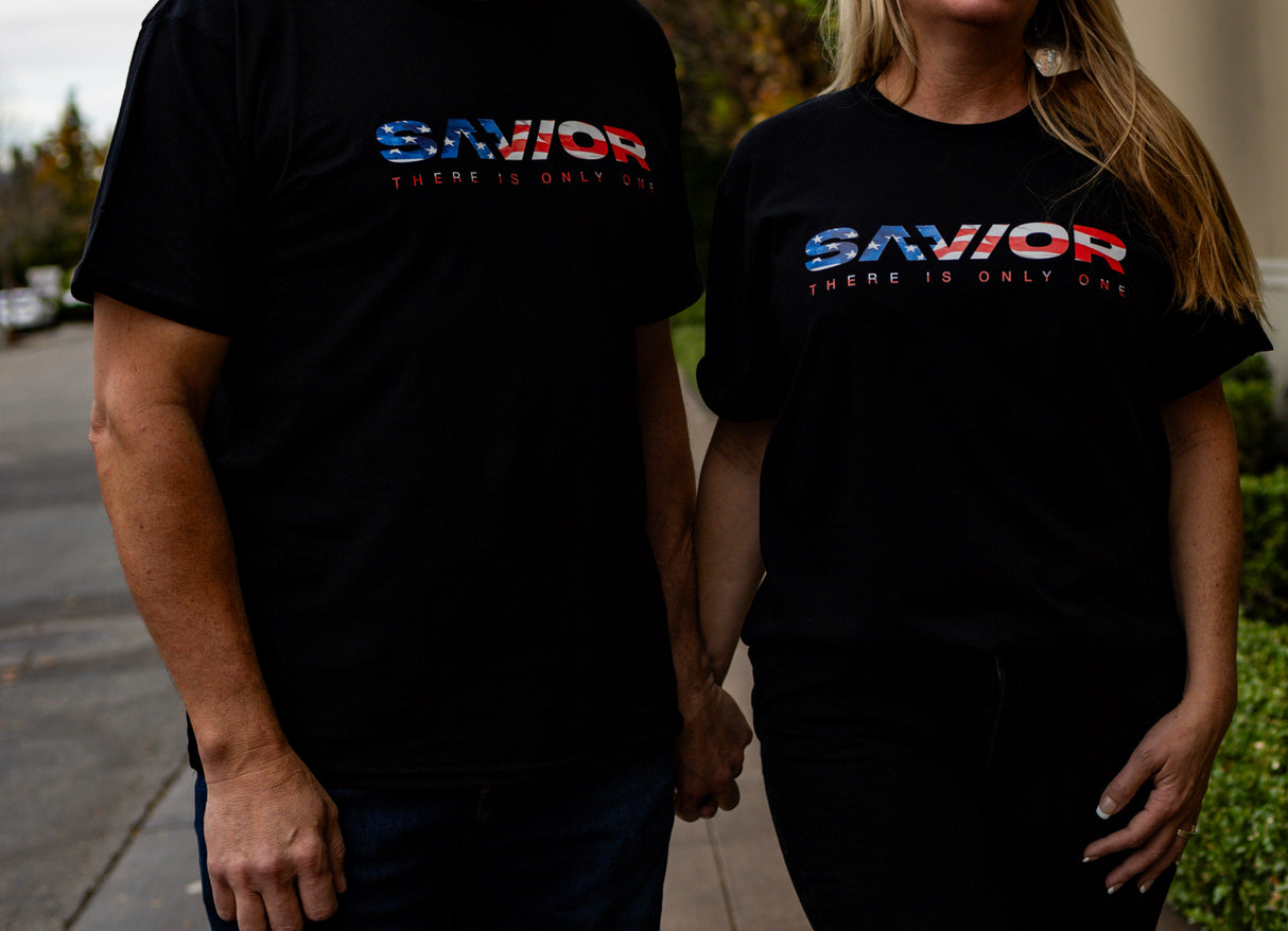46SRCTU Savior Red, White, Blue Logo w/tag T-shirt