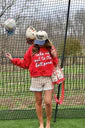 Baseball Denim Ruffle Short