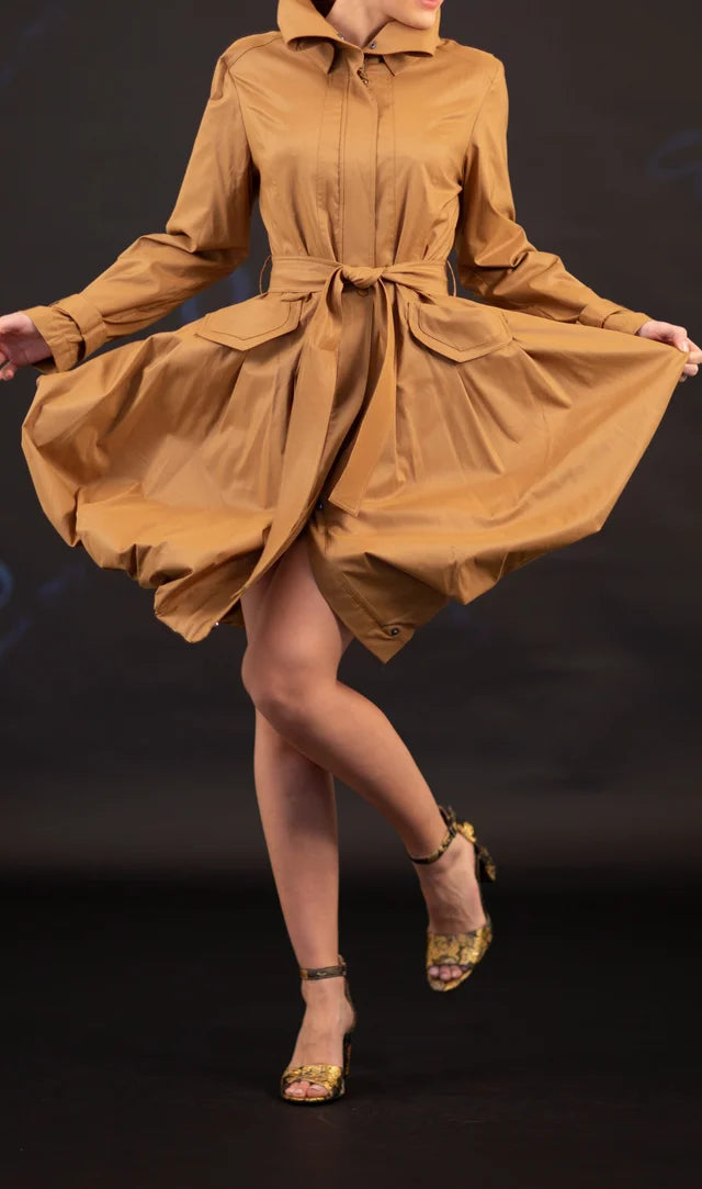 11664 Classic bubble dress trench coat, WATER RESISTANT