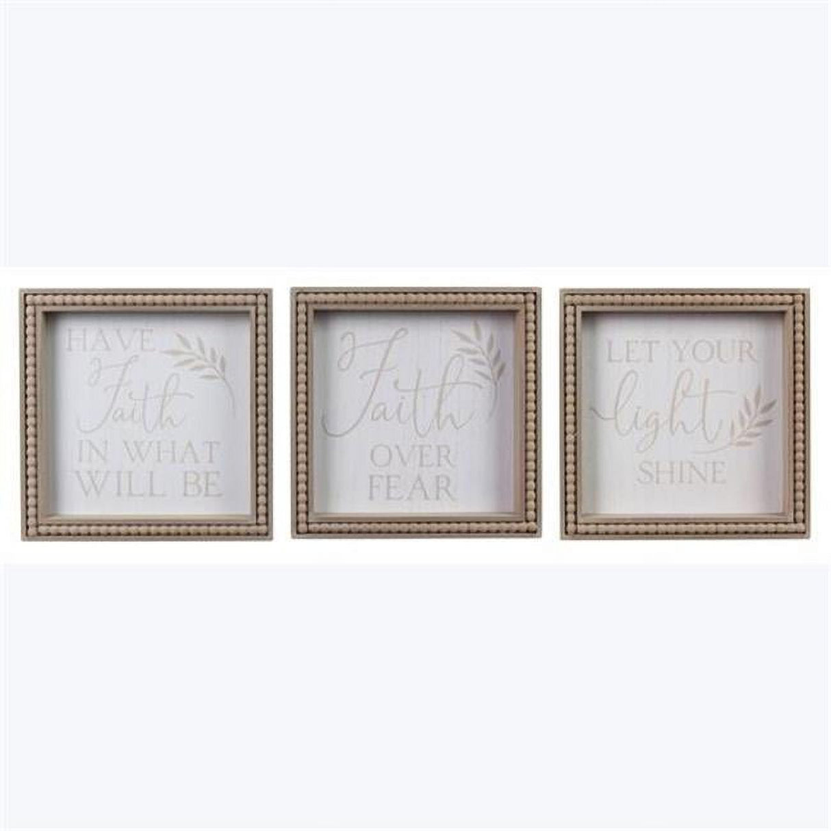 Wood Tabletop Faith Sign, with Blessing Bead Accent