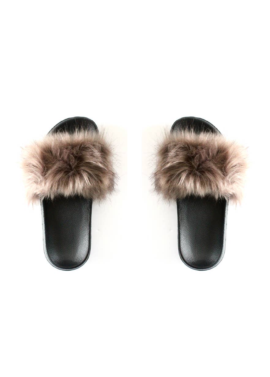Faux Fur Slides